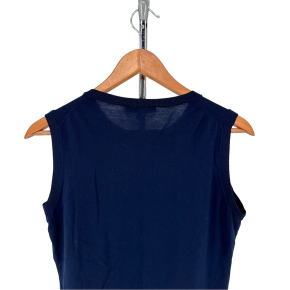 Brooks Brothers Navy Super Fine Merino Wool Sleeveless Sweater Vest Knit size L - Picture 4 of 9